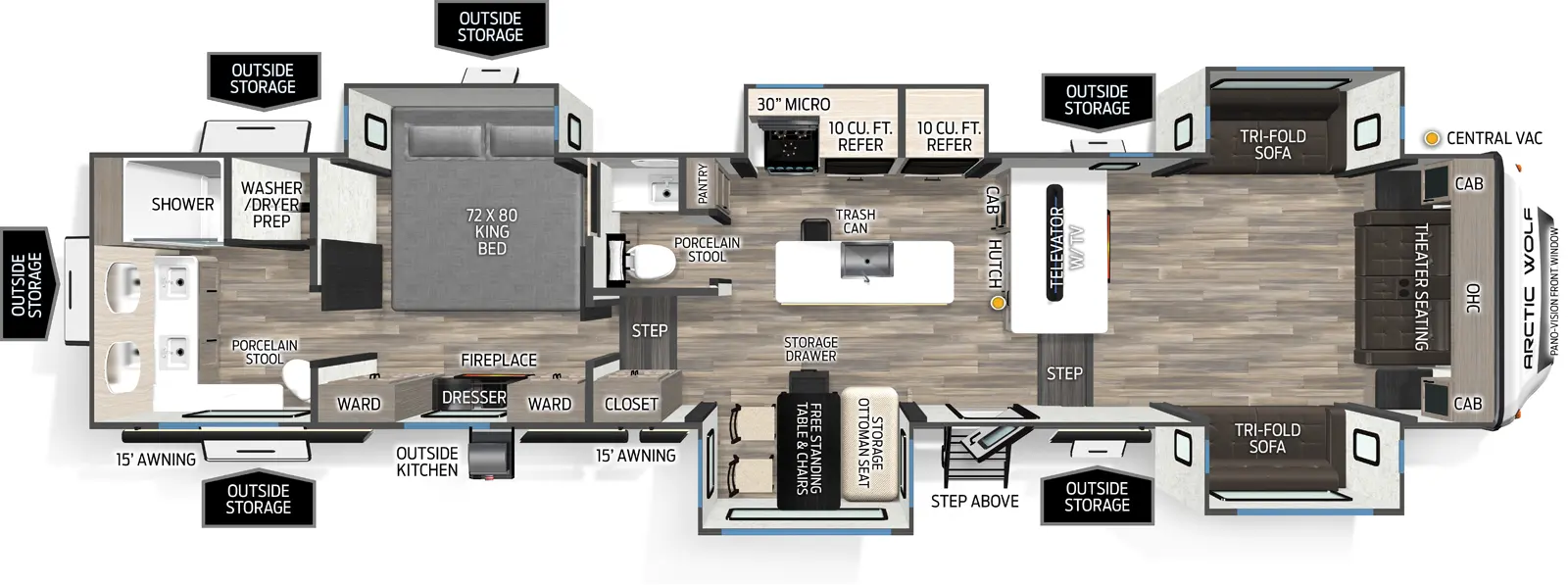 2026 Cherokee Arctic Wolf 3950SUITE Floorplan - Forest River RV